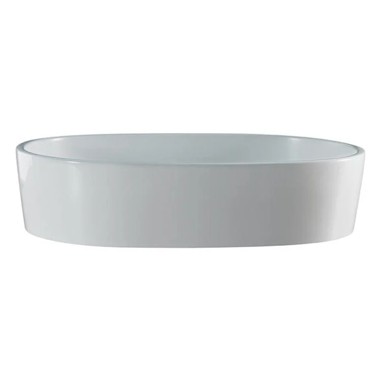 Vessel IOS Oval Less Overflow 21.25 x 14.25 Inch Standard White Gloss Volcanic Limestone 21.25 Inch