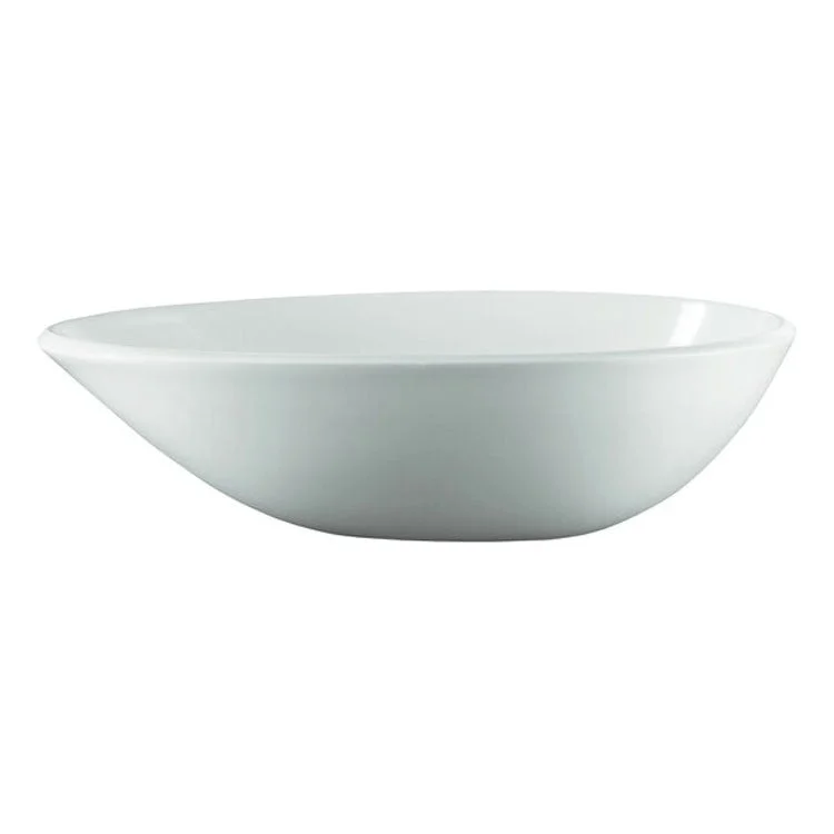 Vessel Napoli Egg Less Overflow 22.5 x 13.625 Inch Standard White Gloss Volcanic Limestone 22.5 Inch